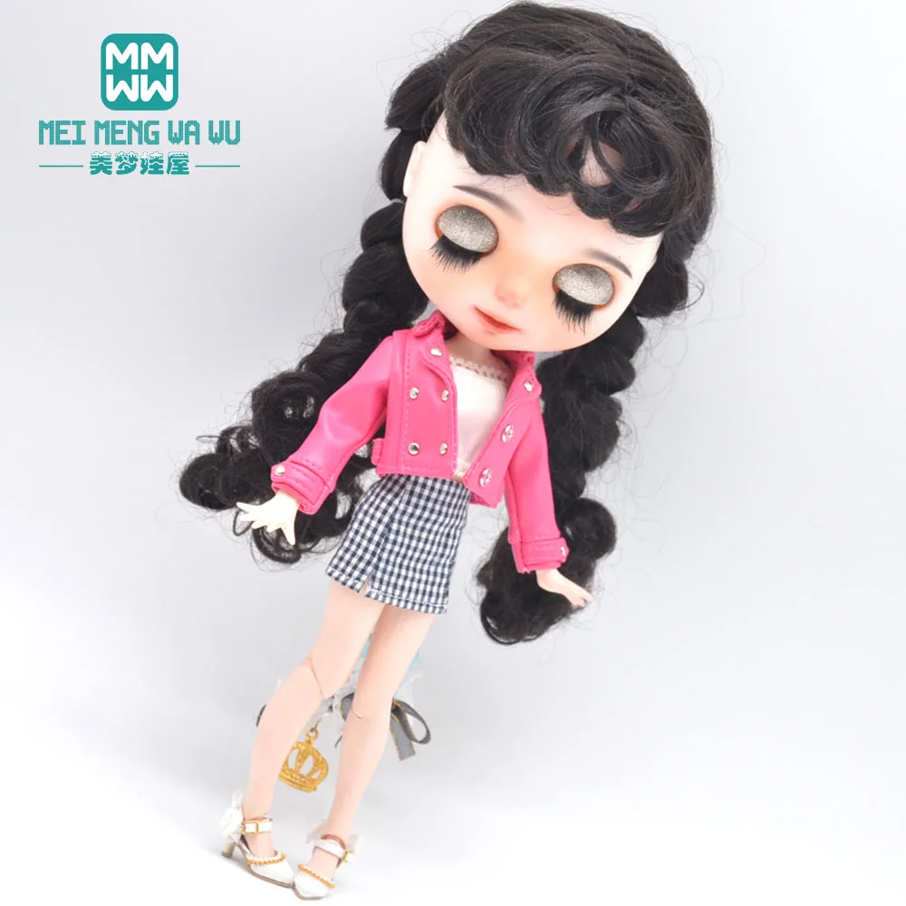 

Подходит для Blyth Azone OB23 OB24 1/6 аксессуары для кукол Модные кожаные куртки, клетчатые юбки подарок для девочки