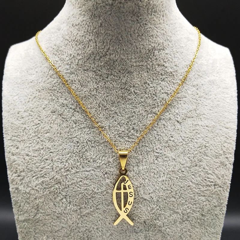 Модные сандалии с закругленным Иисуса из нержавеющей стали Necklacese женские