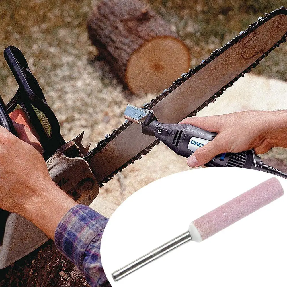 

5PCS New Cylindrical Burr 4.0mm 4.8mm 5.5mm Chainsaw Saw Chain Grinding Stone Carving Sharpener Tools Burr Grinding File E7H3
