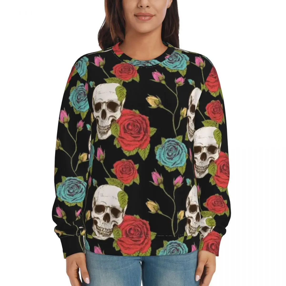 

Women Autumn Fall Cartoon Print Pullover Sweatshirt Urban Casual Long-sleeved Winter Clothes Ladies Hoodie Girl Tops