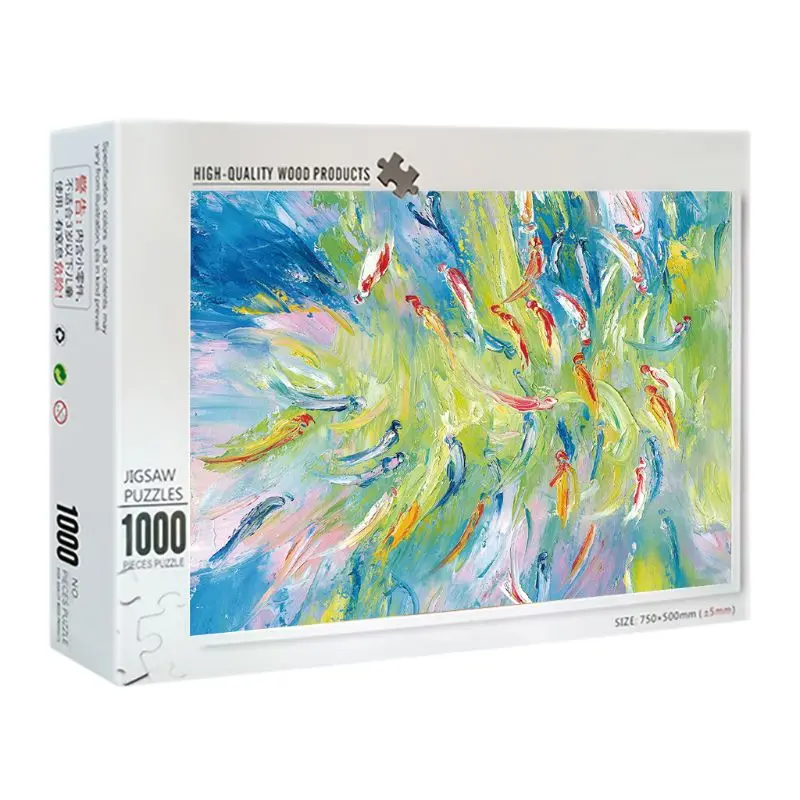 

1000 Pieces Swimming leisurely Puzzles Wooden Jigsaw Puzzles Floor Puzzle Intellectual Game Learning Education Decompre