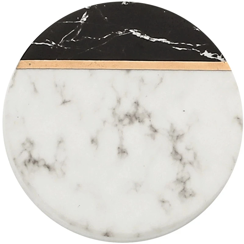 

Luxury Gold Marble Ceramic Coaster Tea Cup Pad Round Table Mat Coaster Coffee Tea Cup Desktop Non-Slip Place Mats Decoration
