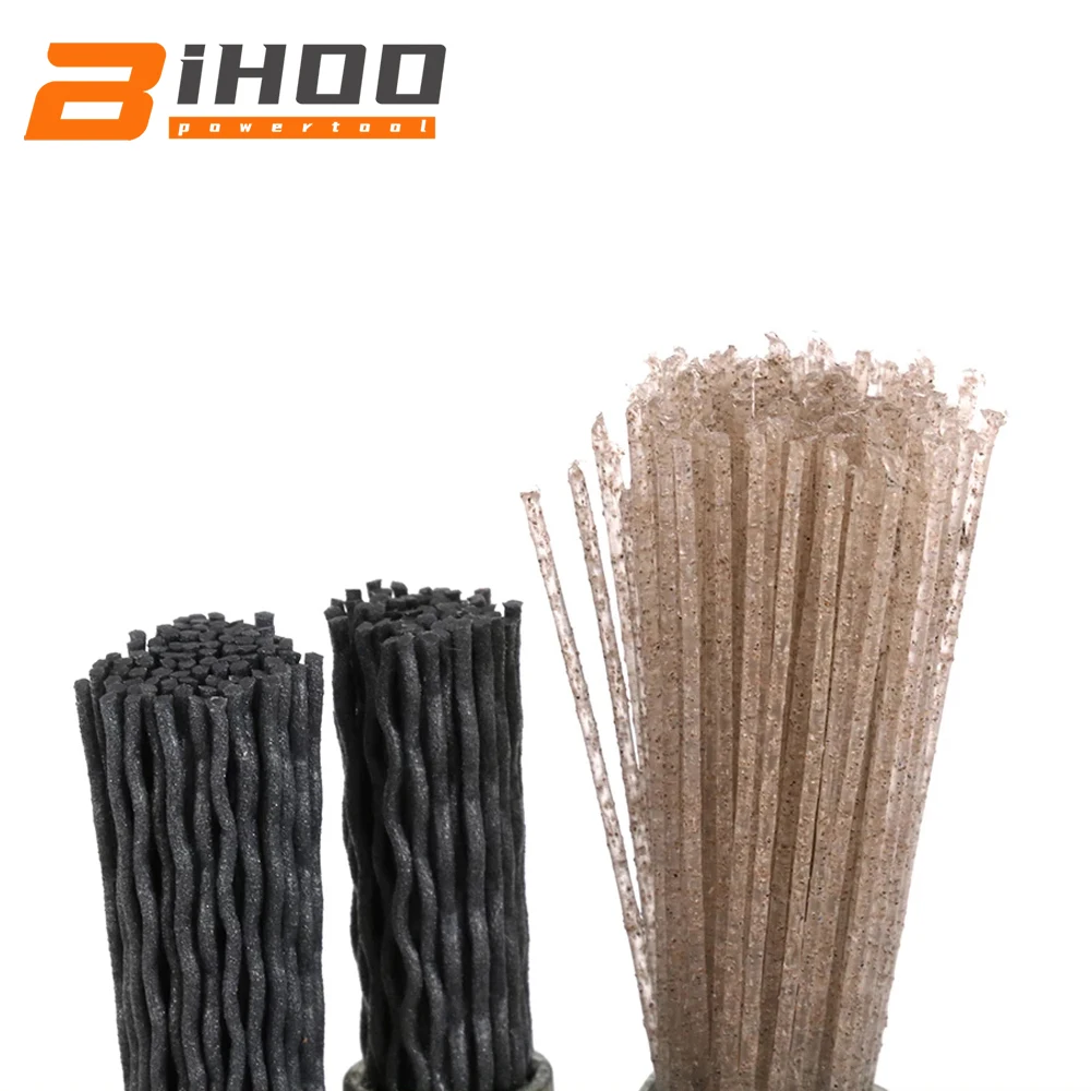 

Mini Abrasive Nylon Wire Polishing Brush 10/12/14mm Pen Shaped Rotary Tool 6mm Shank for Woodworking