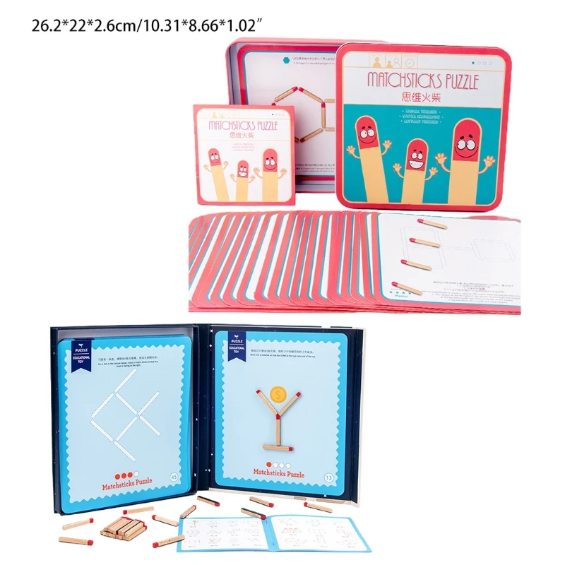 

Wooden Puzzle Match Sticks Gift for Children Mathematical Logic Training Early Educational Teaching Aid Toys for Kids