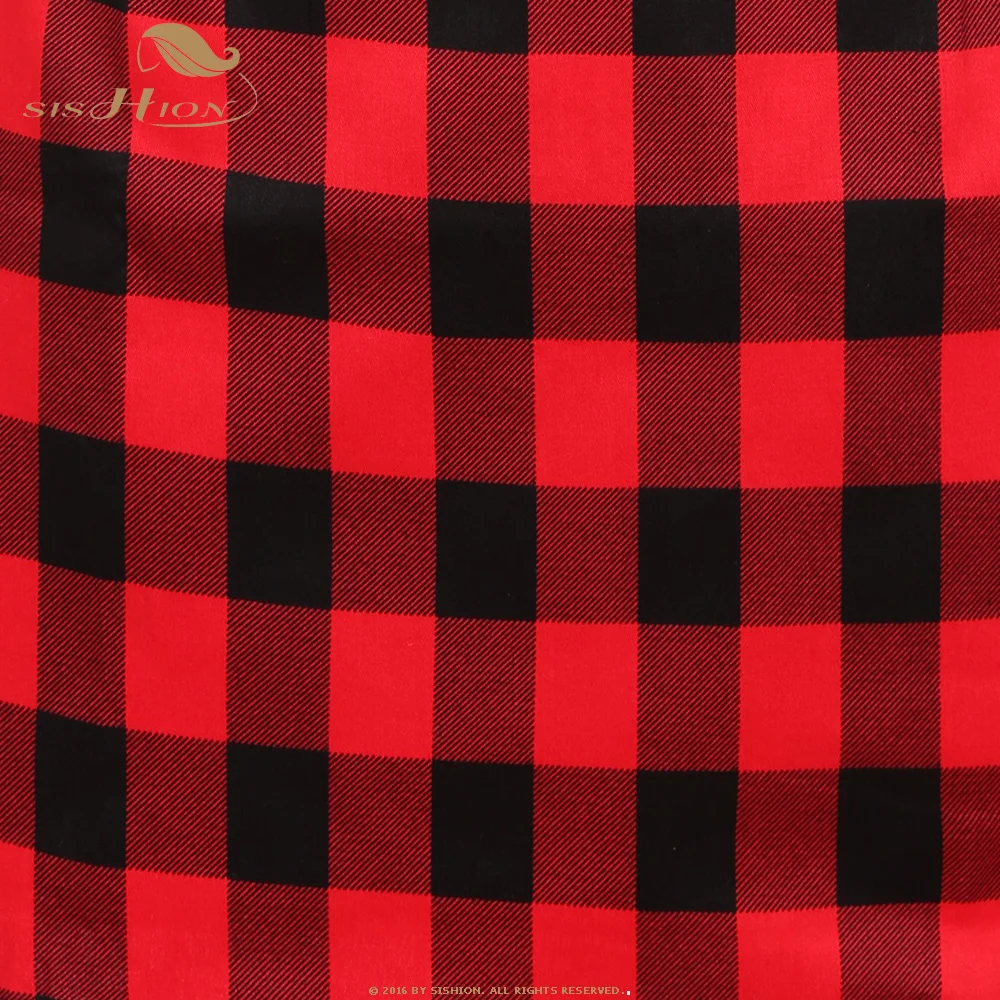 Пикантная винтажная мини-юбка SS0008 черный красный летняя клетчатая юбка размера