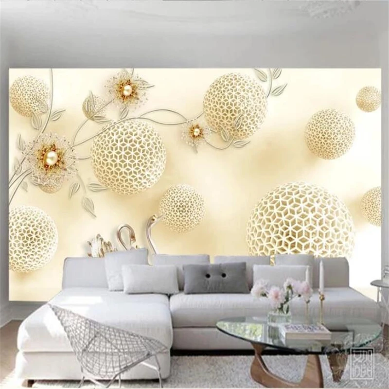 

beibehang Custom wallpaper 3D mural ball papel de parede обои European luxury jewelry swan wall papers home decor 3d фотообои