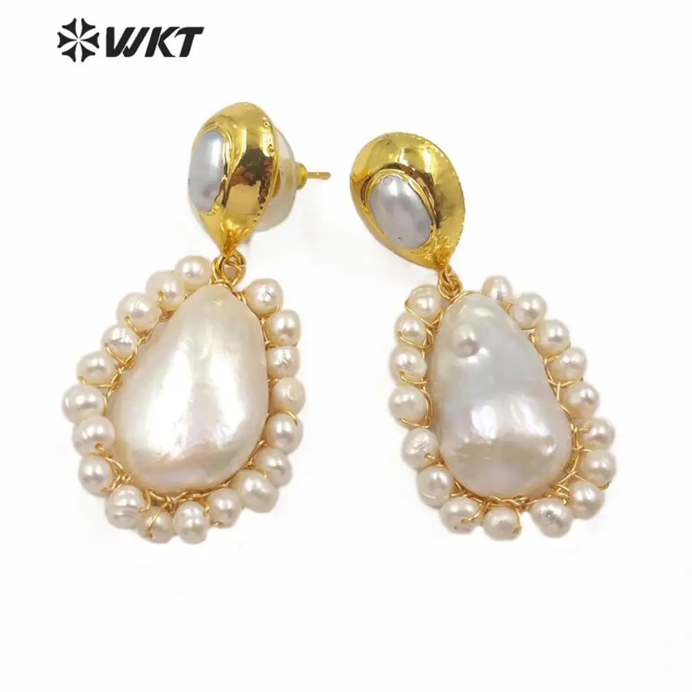 Эксклюзивные Высококачественные серьги MPE013 из пресноводного жемчуга подвески