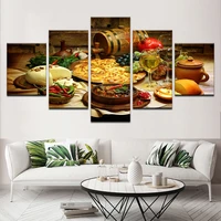 food and drinks diamond mosaic 5 pieces 5d diy diamond painting full square round drillrestaurant kitchen modular pictures