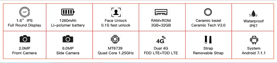 KOSPET Prime, 3 ГБ, 32 ГБ, двойная камера, 1260 мА/ч, батарея, 4G, Смарт-часы, 1,6 дюйма, разблокировка лица, gps, спорт, Bluetooth, Android, Смарт-часы для мужчин