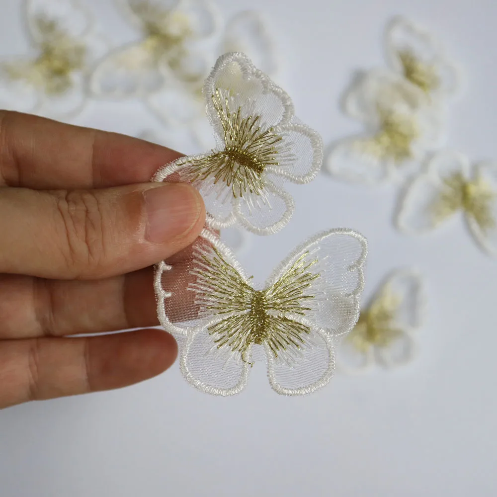 10 шт. декоративные нашивки Бабочки из органзы|Заплатки| |
