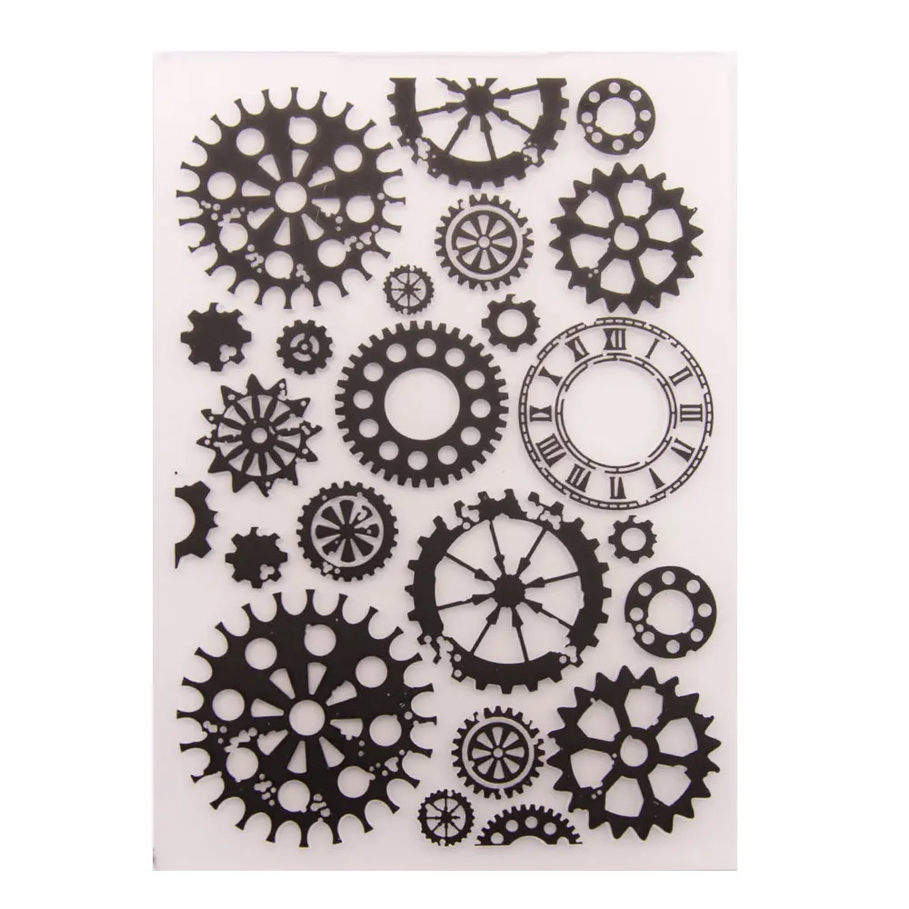 10.5x14.8cm Gear Steampunk Plastic Embossing folders For Scrapbooking DIY Template Fondant Cake Photo Album Card Making | Дом и сад