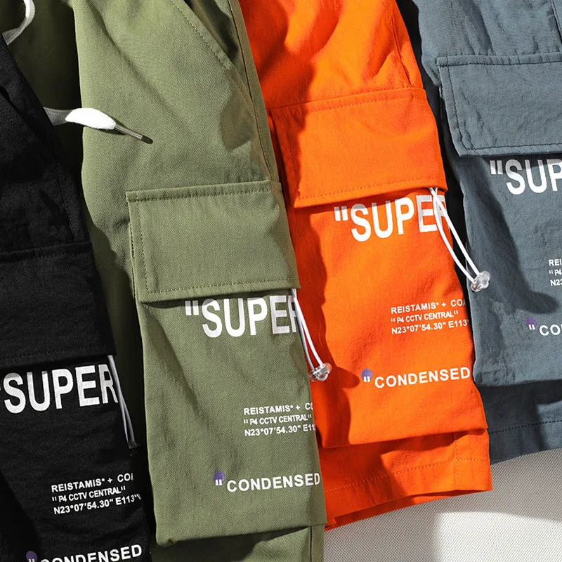 

Men's shorts 2021 summer trend brand loose drawstring letters printing fashion men's clothing casual shorts five-point pants