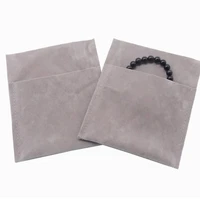 gray flannel flip gift bags 10x10cm 12x12cm necklace bracelet bangle envelope packaging pouches jewelry microfiber sack