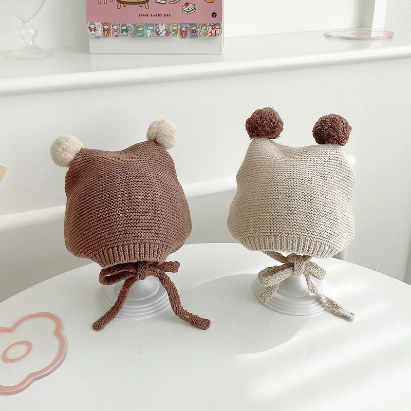 

Toddler Kids Autumn Winter Solid Knit Caps Outdoor Keep Warm Casual Hat