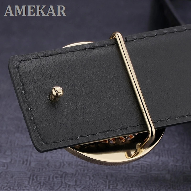

New fashion vortex rotate round buckle belt men luxury famous brand genuine leather designer High Quality ceinture homme Q9