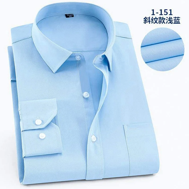 Высококачественная Осенняя фотосессия 8XL Мужская официальная синяя рубашка