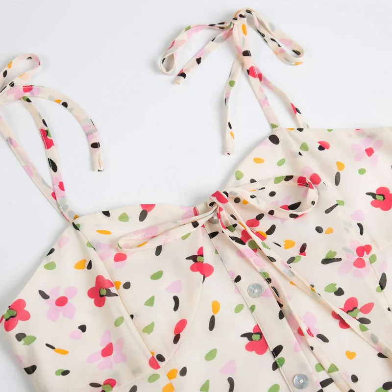 Женское повседневное летнее платье с цветочным принтом и бантом | Женская одежда