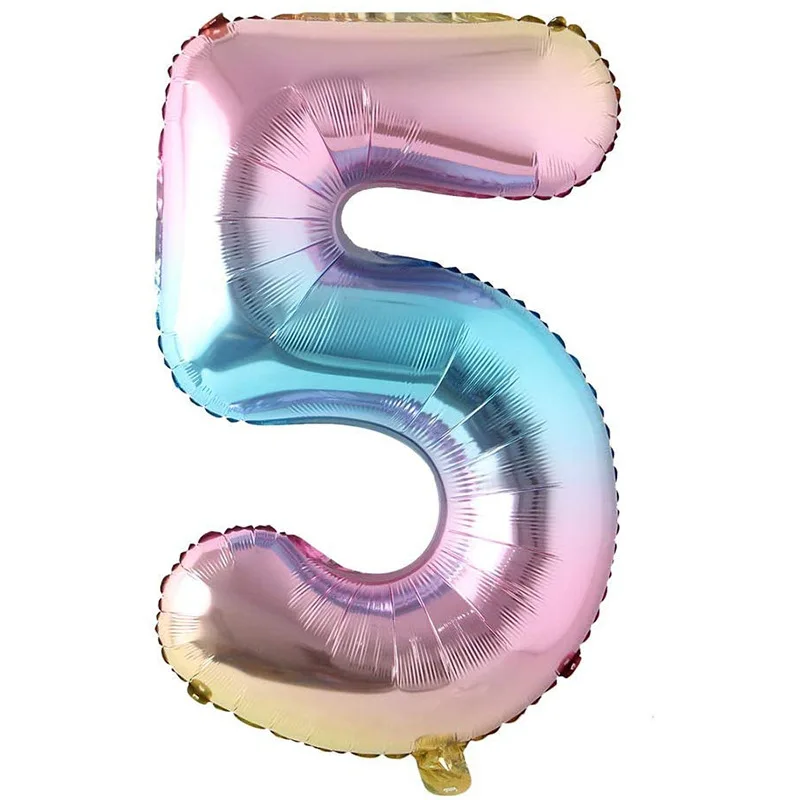 

40 inch Rainbow Gradient Colorful Big Size Number Foil Helium Balloons Birthday Party Celebration Decoration Large globos