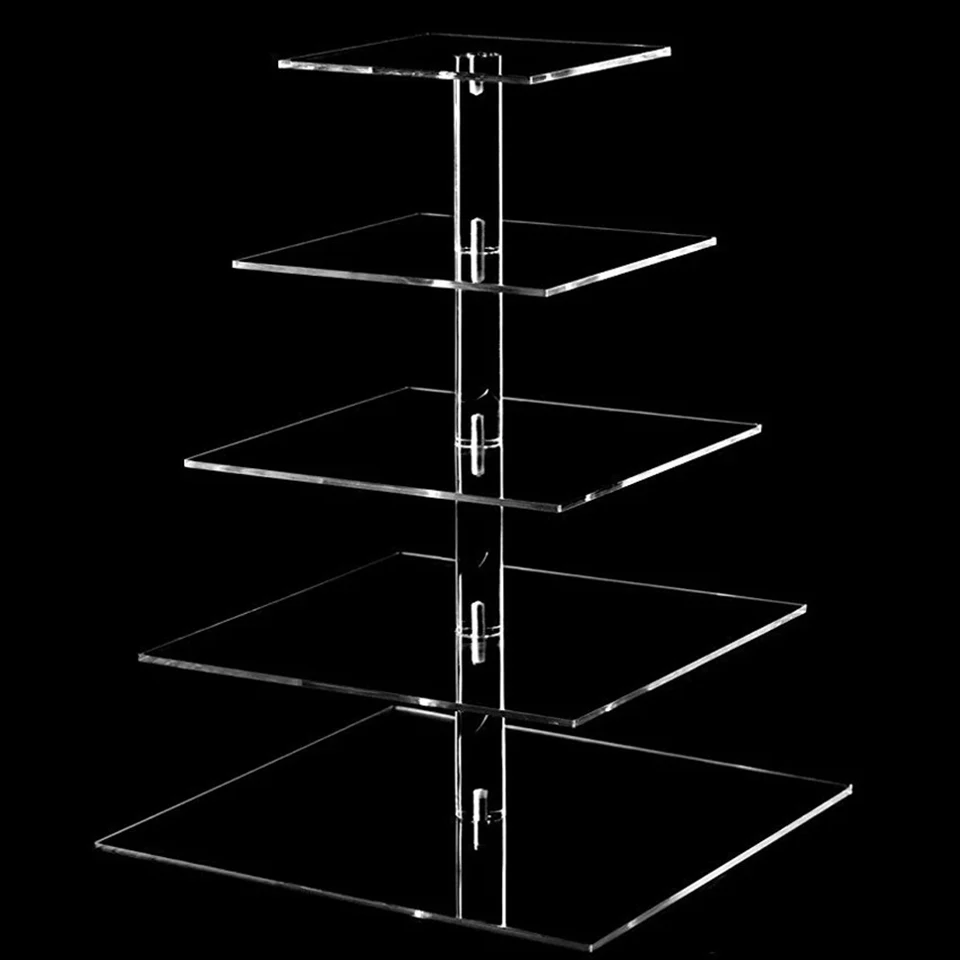 Transhome подставка для макарона 5 слойная прямоугольная прозрачная акриловая