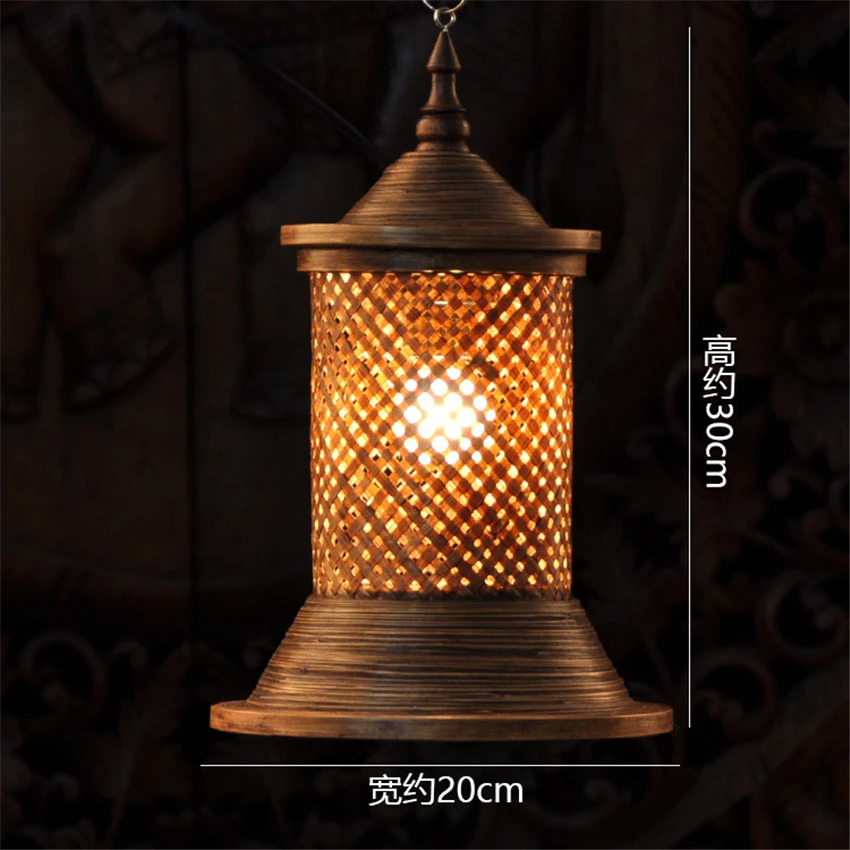 売却 タイ南東アジア竹壁ランプ手スタイル照明レストランキッチン通路廊下レトロ籐ランタン壁ライト