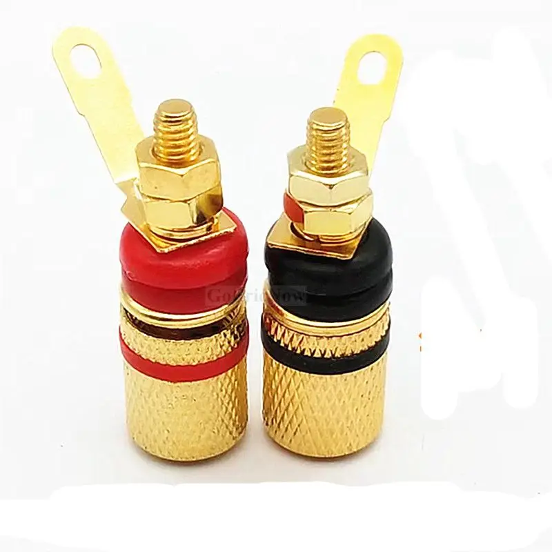 4 шт. черный + красный Позолоченные аудио динамик зажимный винт Усилитель