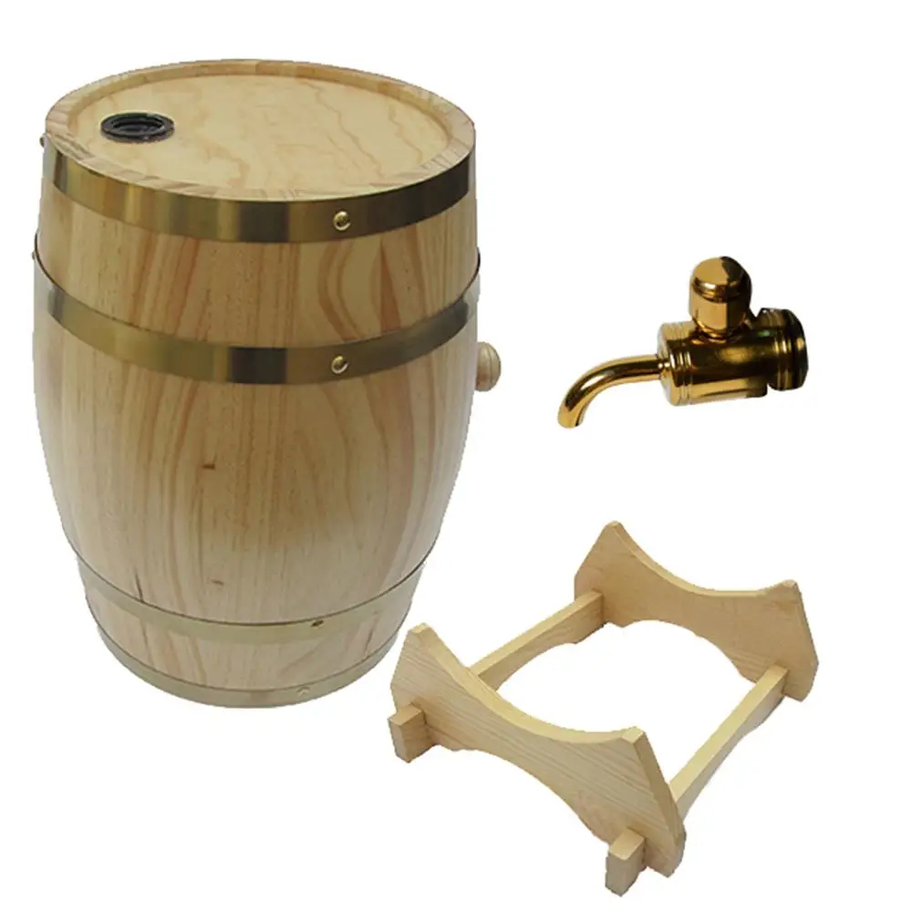 1.5L Beer Brewing Keg Vintage Wood Oak Timber Wine Barrel for Whiskey Rum Port Decorative Bar Accessories | Дом и сад