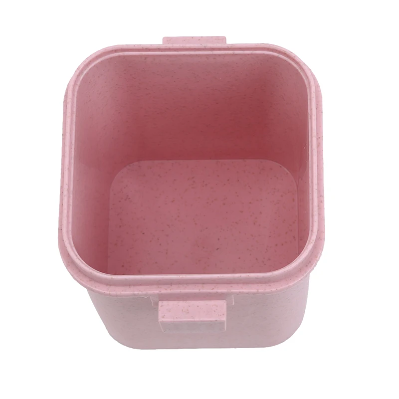 Multicolor Wheat Straw Soup Cup Anti-scalding Microwave Square Buckle Sealed Soup Tank Kitchen Tableware