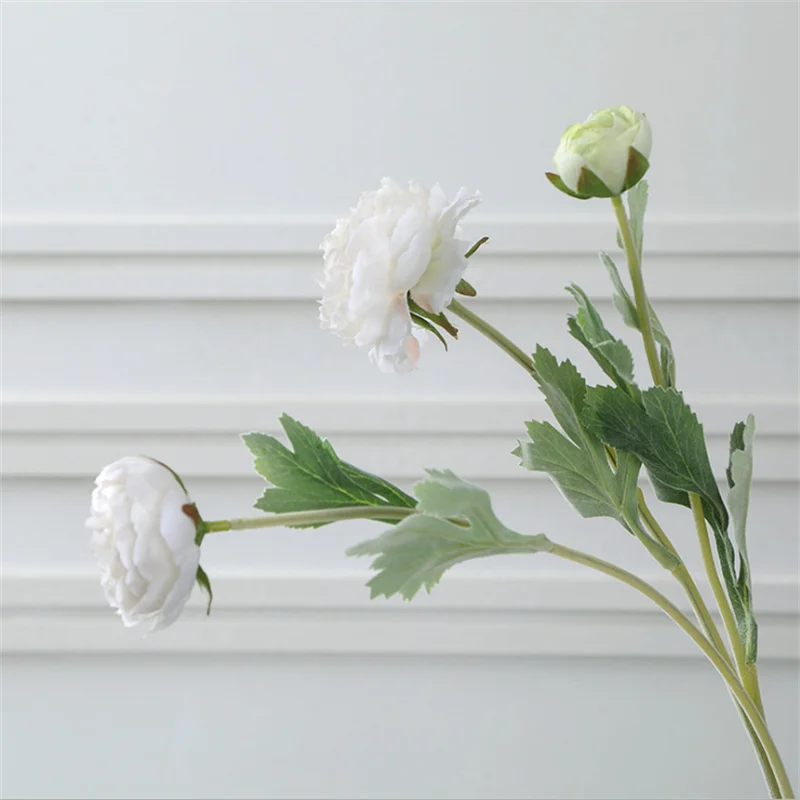 

52cm New Artificial Romantic Flocking Peony Flower Wedding DIY Family Hotel Restaurant Living Room Flower Arrangement Cheap Rose