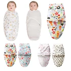 Пеленальное Одеяло для младенцев 0-3 мес., 100% хлопок, спальный мешок, конверт для новорожденных, муслиновое детское одеяло