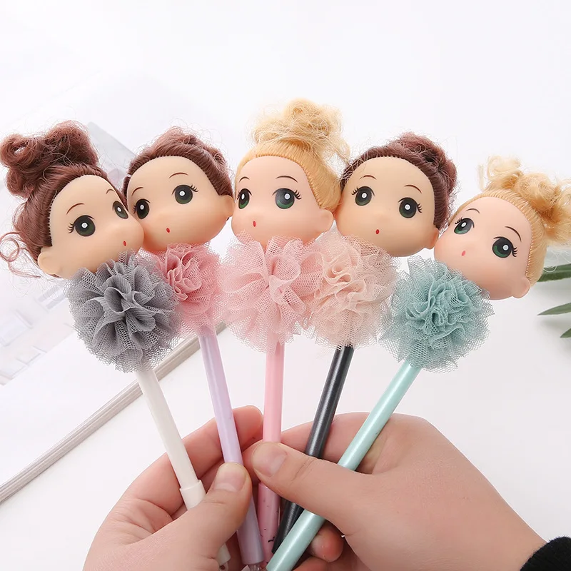 

24PCS Girl Lace Gel Pen 0.5MM Needle Black Students Pen Kawaii School Supplies Stationery