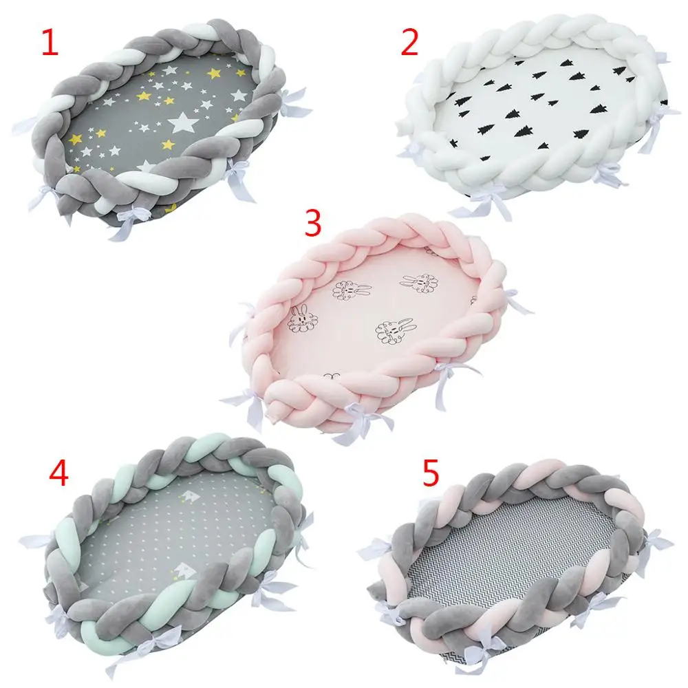 

Baby Nest Bed Travel Crib Soft Breathable Lounger Infant Sleeping Bassinet w / Bed Bumper