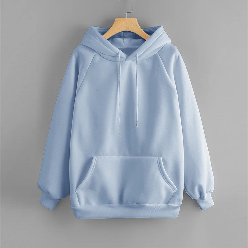 

Cute Women Fleece Hoodies Sweatshirts Fashion 2021 Oversized Loose Ladies Pullovers Warm Pocket Hooded Jacket Pull Femme