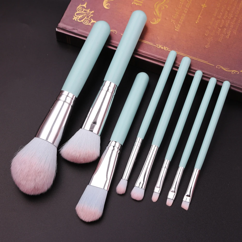 Новое поступление набор кистей для макияжа синяя деревянная ручка женская кисть