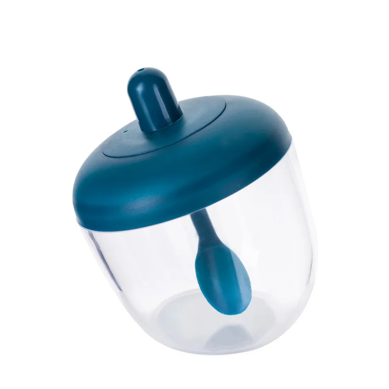 

Transparent Creative Japanese Kitchen Circular Moisture-Proof Dust Spice Jar Seasoning Containers with Spoon