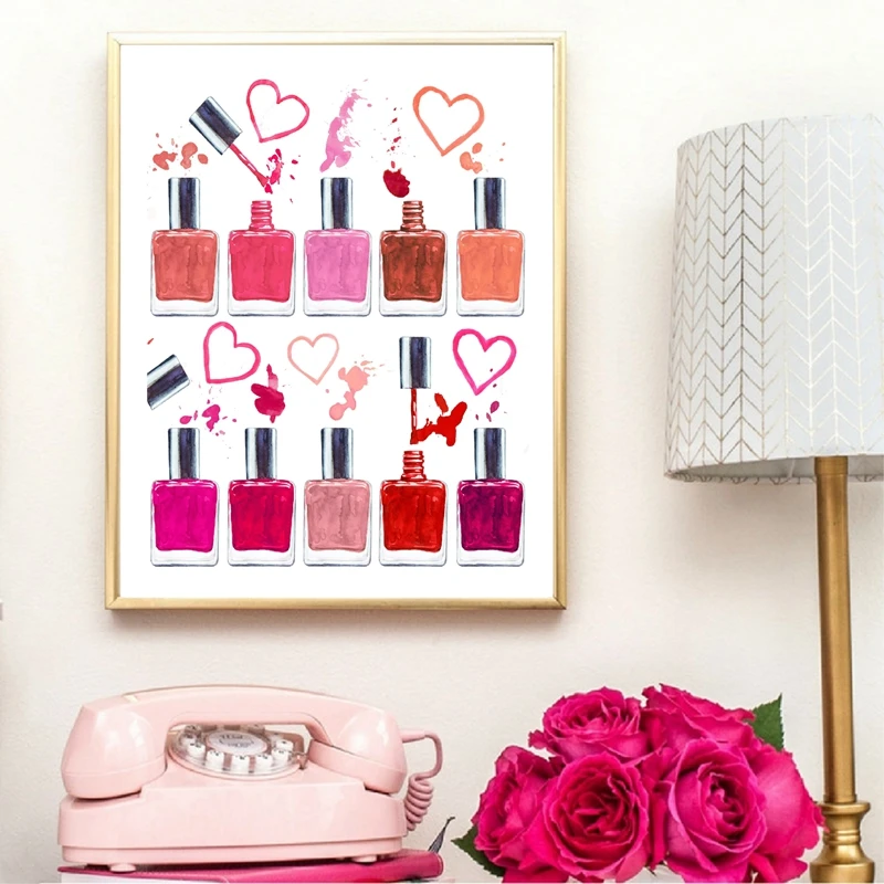 Лак для ногтей печать макияж иллюстрация красота декор ванной комнаты искусство