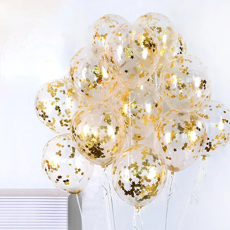 

Glitter Confetti Latex Balloons Romantic Wedding Decoration Baby Shower Birthday Party Decor Clear Air Balloons