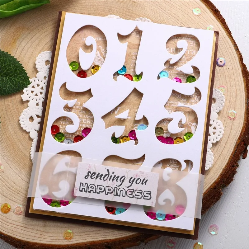 

YaMinSanNiO Arab Numbers Cutting Dies Arabic Numerals Metal Dies for Scrapbooking Cut Die Templates Photo Album Crafts Stencils