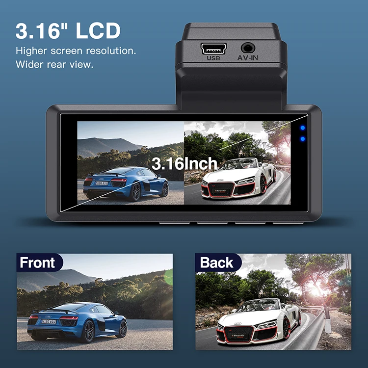 Видеорегистратор 3 16 дюйма Wi-Fi Full HD 1080P ночное видение G-датчик Автомобильный