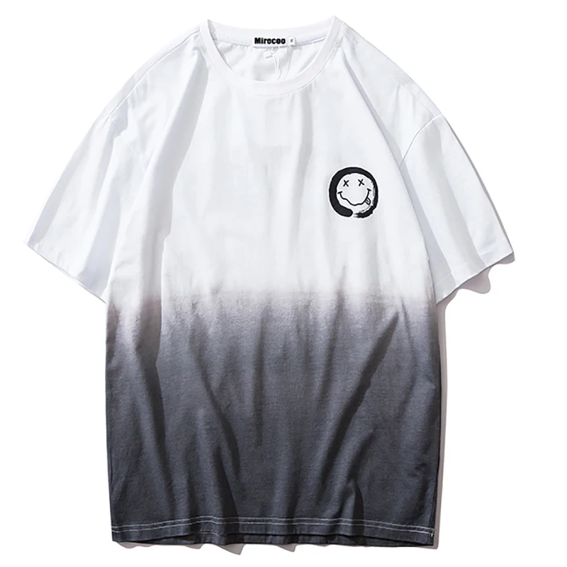 Мужская футболка с градиентным принтом в стиле хип хоп|Мужские футболки| |