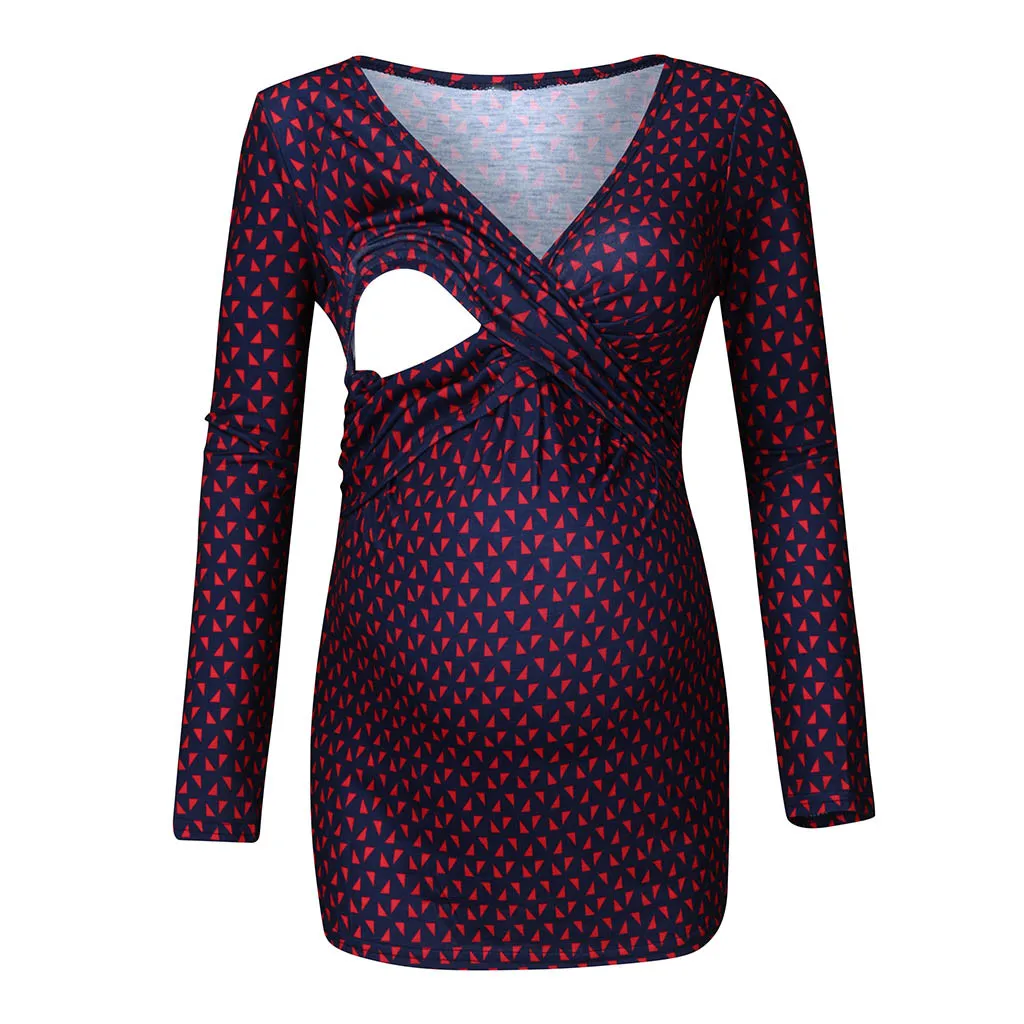 Женская блузка с V образным вырезом длинным рукавом и оборками|Футболки| |