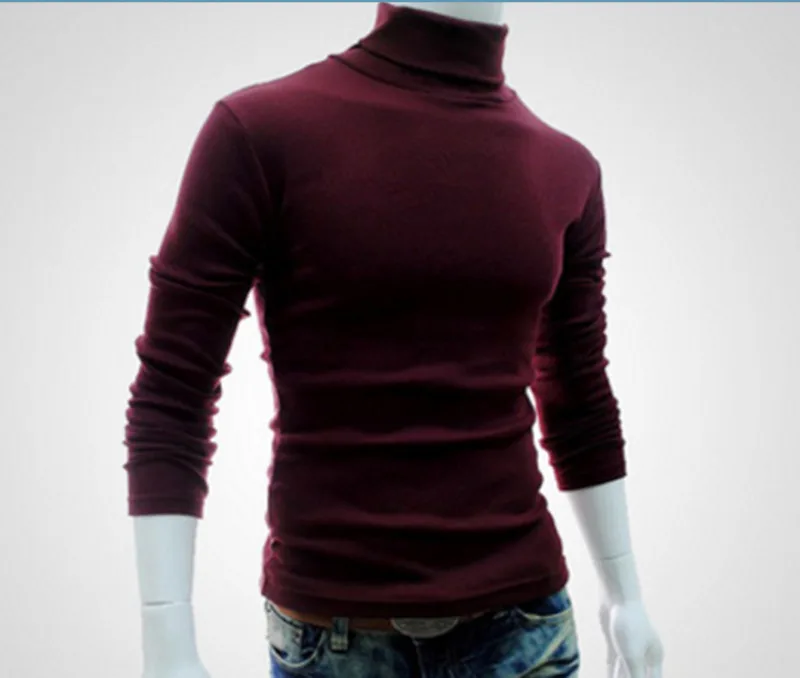 Мужской зимний теплый хлопковый свитер с высоким воротником|Джемперы| |