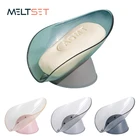 Держатель для мыла в форме листа, присоска для мыла в ванную комнату, для душа, ящик для стирки и мыла, поднос из губки, аксессуары для ванной комнаты