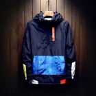 Куртка мужская демисезонная с капюшоном, легкая водонепроницаемая ветрозащитная уличная спортивная одежда, Азиатский Размер, черно-белая