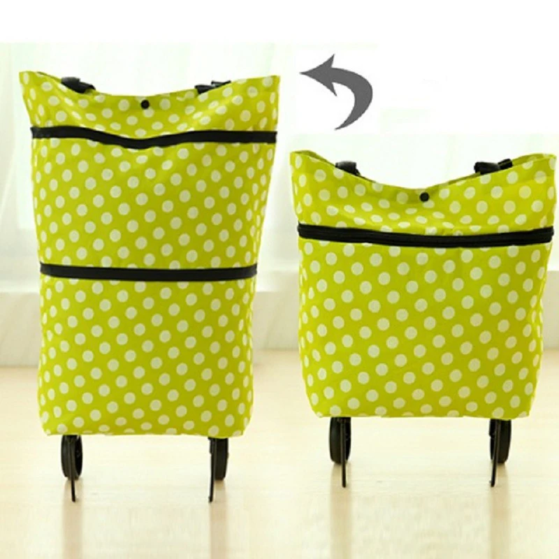 

4PCS / LOT Shopping Bag Environmental Bag Reusable Portable Cart Trolley Supermarket Foldable Vegetables Bag