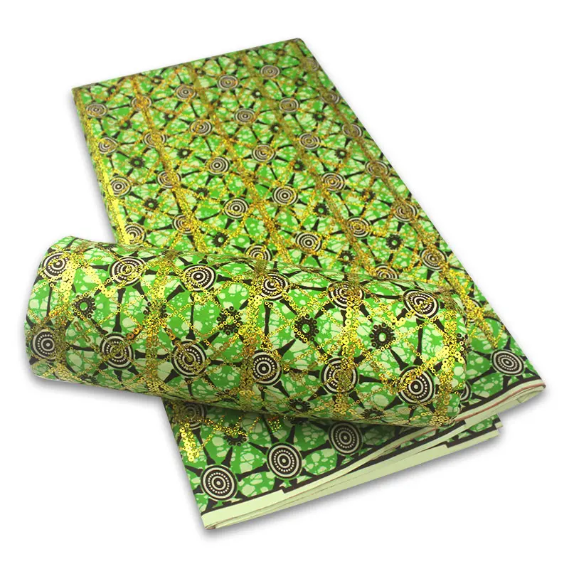 

Latest Sequins African Fabrics 100% Cotton Batiki Wax Prints Kitenge/Pagnes/Kikwembe Embroidered Sequins YXL-30