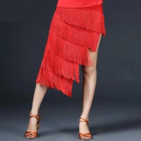 new 2020 women sexy latin dance dress beveled frills skirt tassel plus size m xl skirts ballroom rumba samba performance costume