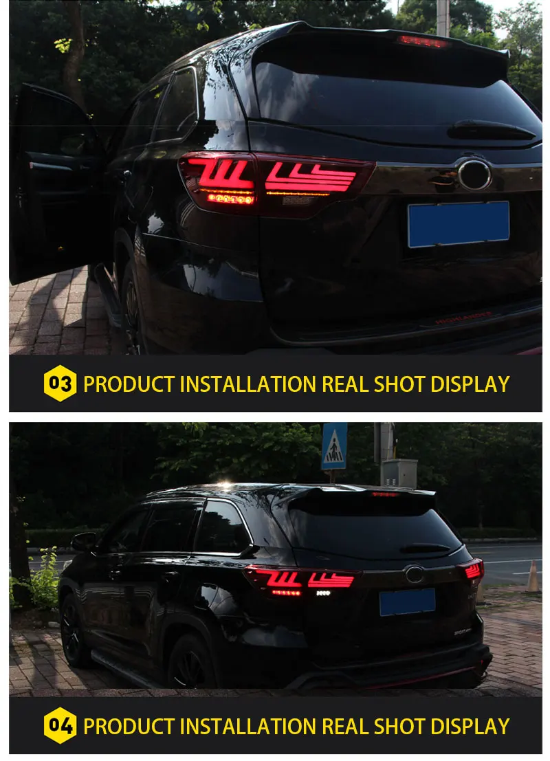 Автомобильный задний светильник для Toyota Highlander+ светодиодный задний светильник s задний фонарь задний светильник DRL+ сигнал+ тормоз+ задний фонарь