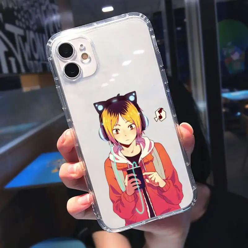 

Kenma Kozume of Haikyuu Anime Phone Case Transparent for iPhone 11 12 mini pro XS 8 7 MAX Plus X XR