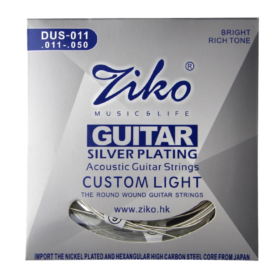 

Ziko Acoustic Guitar Strings SILVER Plating For Guitar Parts DUS-010/011/012 The round wound guitar strings