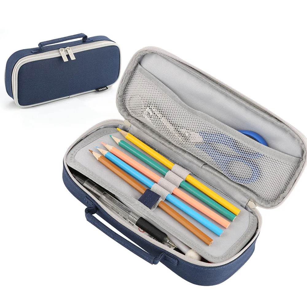 

Large Capacity Pencil Case Multifunction Canvas Pen Bag Storage Pouch Stationery for Junior High School Students